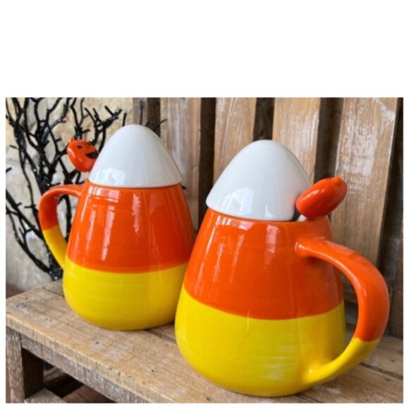 NEW Mr. Halloween Candy Corn Ceramic Mug Set Candy Corn Ceramic Mug Set - Picture 3 of 7